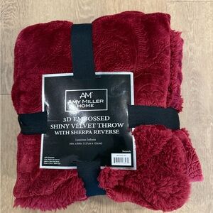 Amy Miller Home Burgundy Velvet Throw